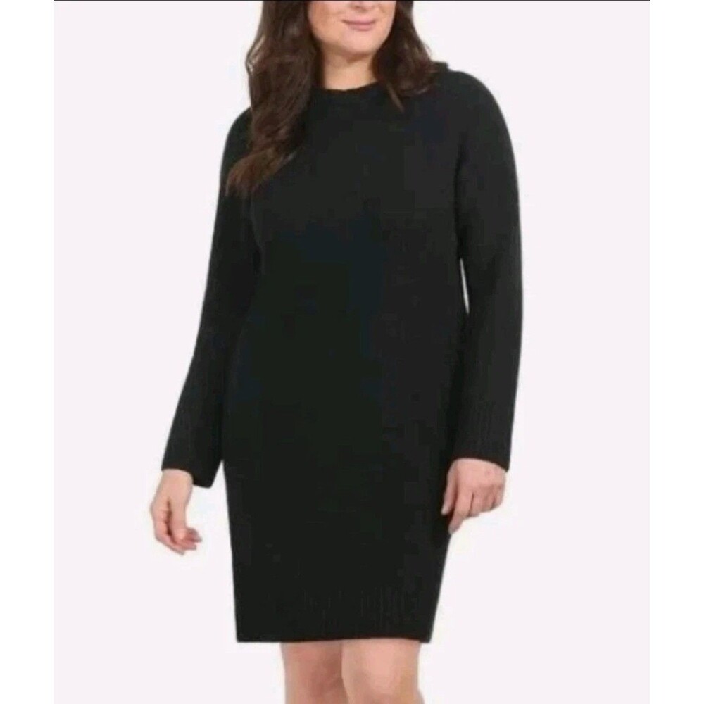 Dalia Women's Knit Long Sleeve Sweater Dress, Black, Size XXL  NWOT  C4